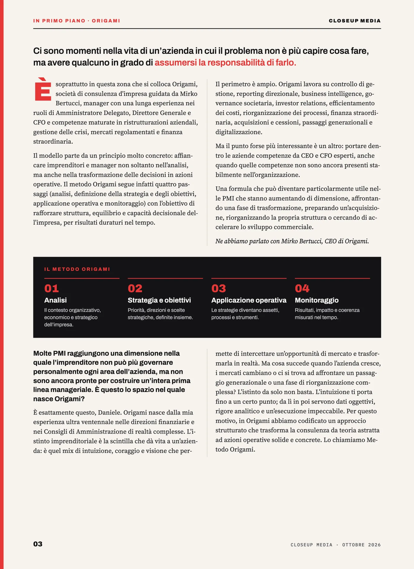 ORIGAMI In Primo Piano Intervista a Mirko Bertucci, pagina 3